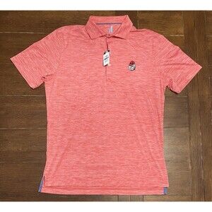 Men’s Johnnie O Size M Georgia Bulldogs Red Heather Huron Featherweight Polo NWT